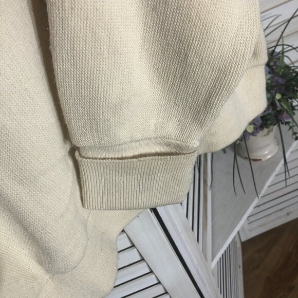 Vintage 80s 90s Cream Cardigan Made in USA Size Medium - Picture 5 of 9